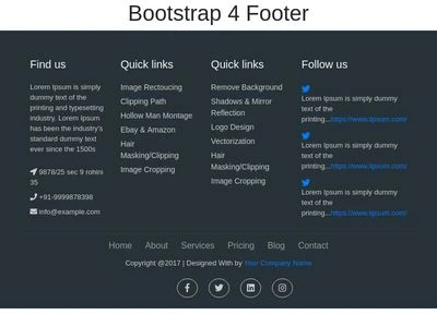 Bootstrap 4.0 footer